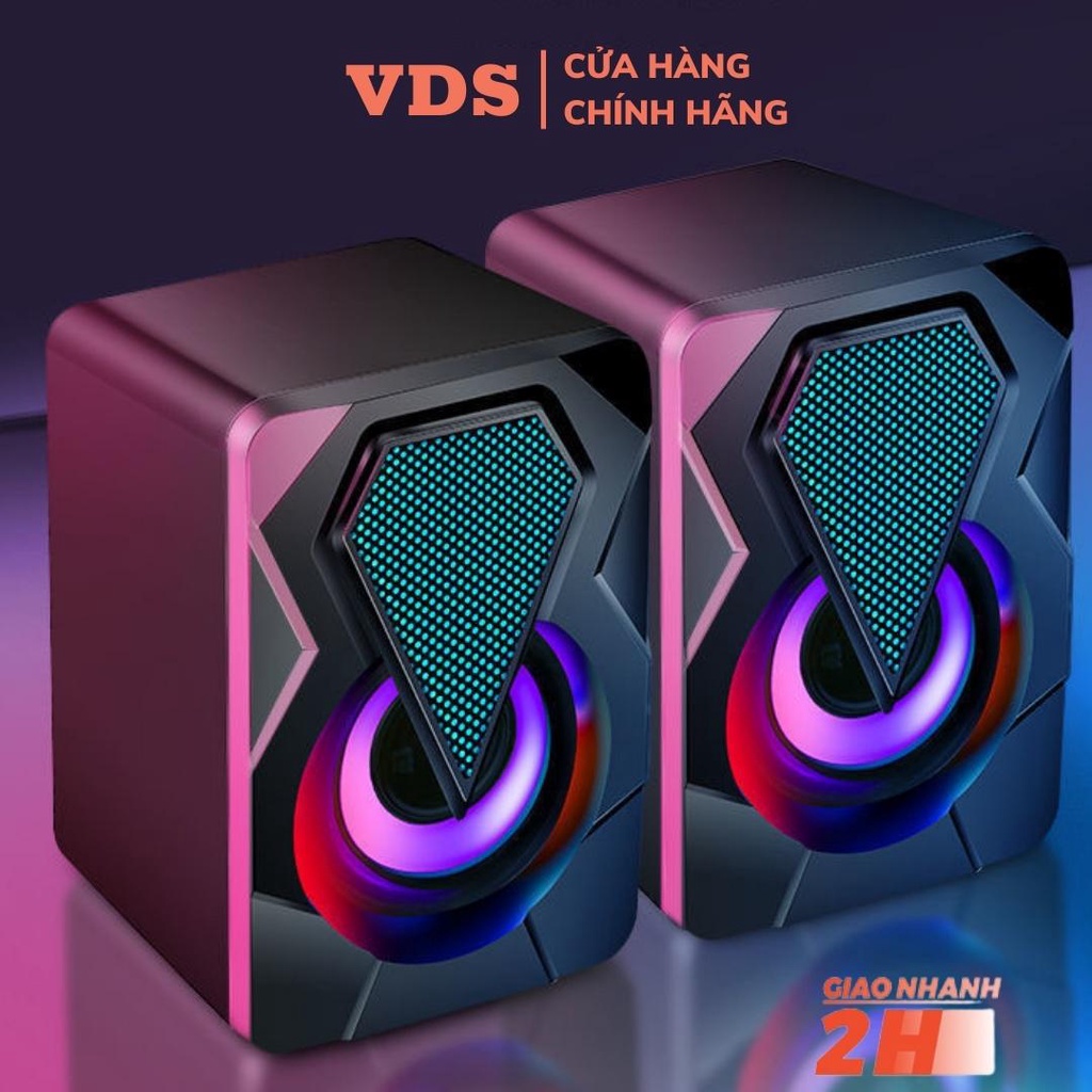 Loa máy tính vi tính mini led để bàn cho laptop, cây pc, điện thoại bass cực mạnh VDS shop