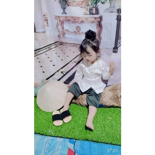 Áo Bà Ba Bé Gái Lụa Gấm Mềm Mịn, Bán Riêng Áo, Riêng Quần, đồ lam đi chùa cho bé siêu dễ thương, đáng yêu, xinh xắn
