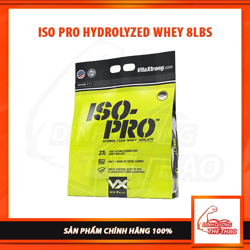 [GIÁ TỐT NHẤT] VITAXTRONG ISO PRO 8LBS | Sữa Tăng Cơ 100% Hydrolyzed Whey Isolate