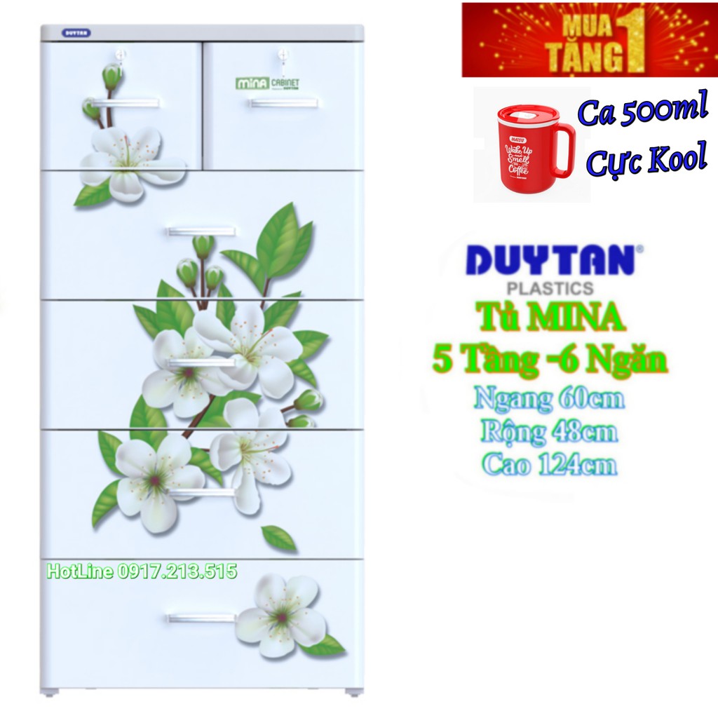 Tủ Nhựa Duy Tân MINA 5 tầng -6 ngăn - Nhiều mẫu xinh