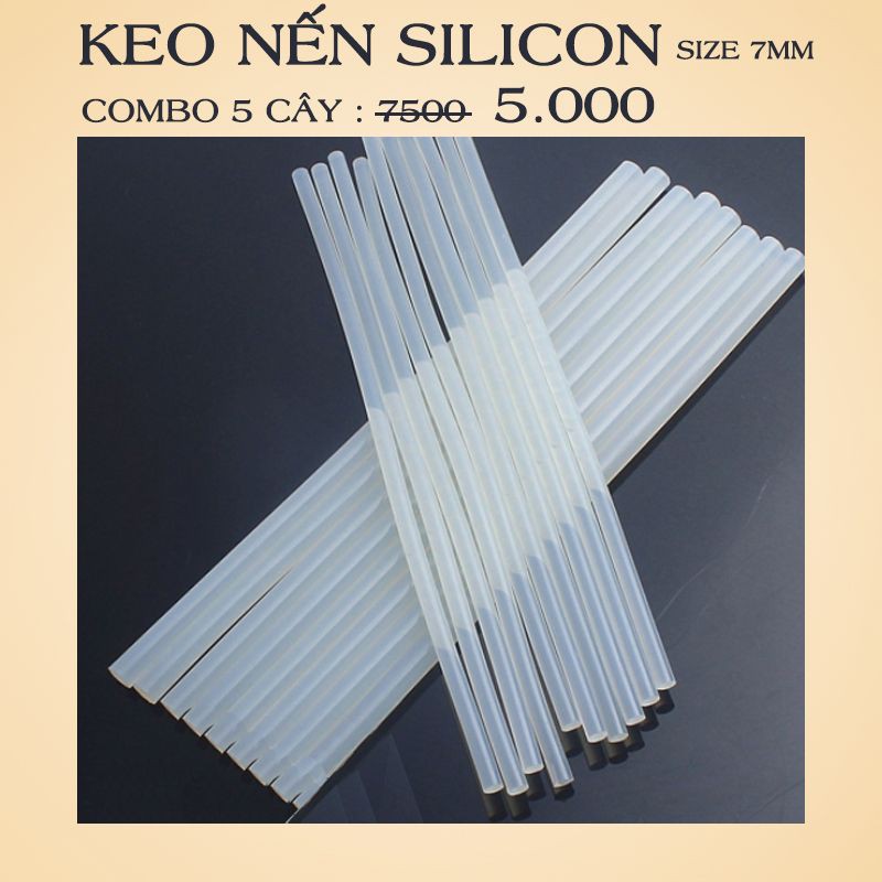 Keo nến silicon 7mm, Combo 5 cây