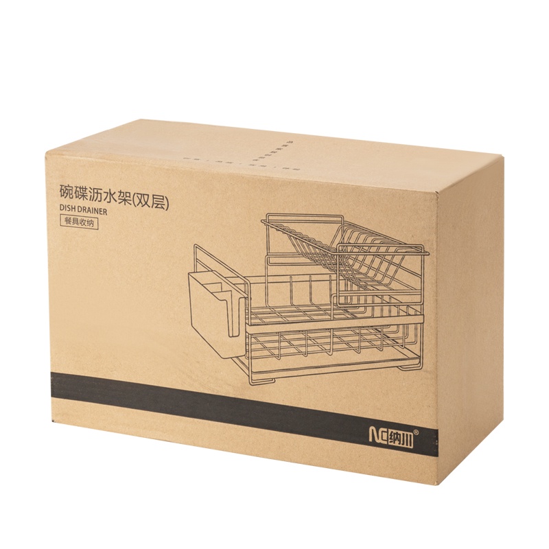 Kệ để đồ nhà bếp Giá úp bát đĩa thoát nước trắng giá bát 2 tầng Kệ chén dĩa Giá úp chén bát ráo nước đa năng NaChuan