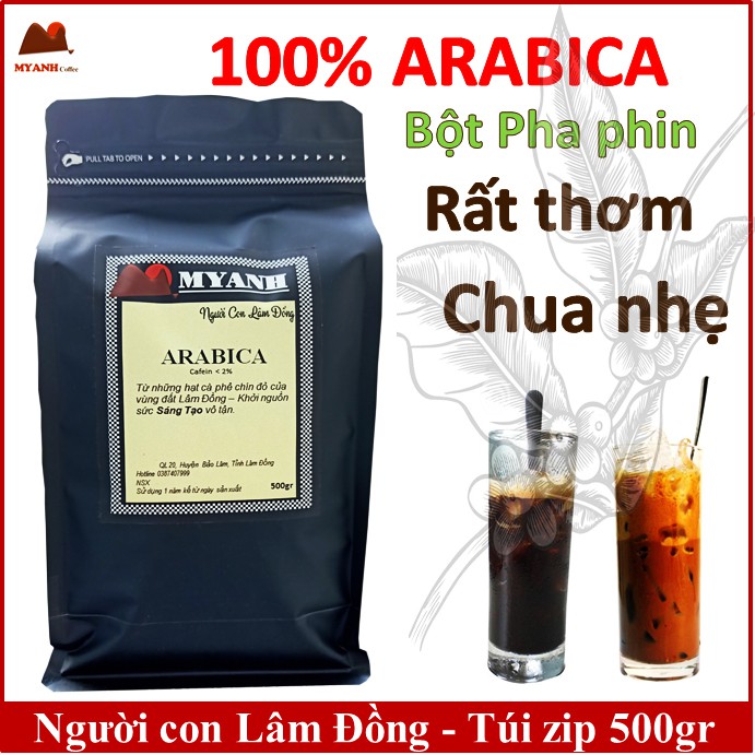 500gr cà phê arabica rang mộc - Cà phê sạch Lâm Đồng - Giá tốt - Myanh Coffee - Vietnamese coffee
