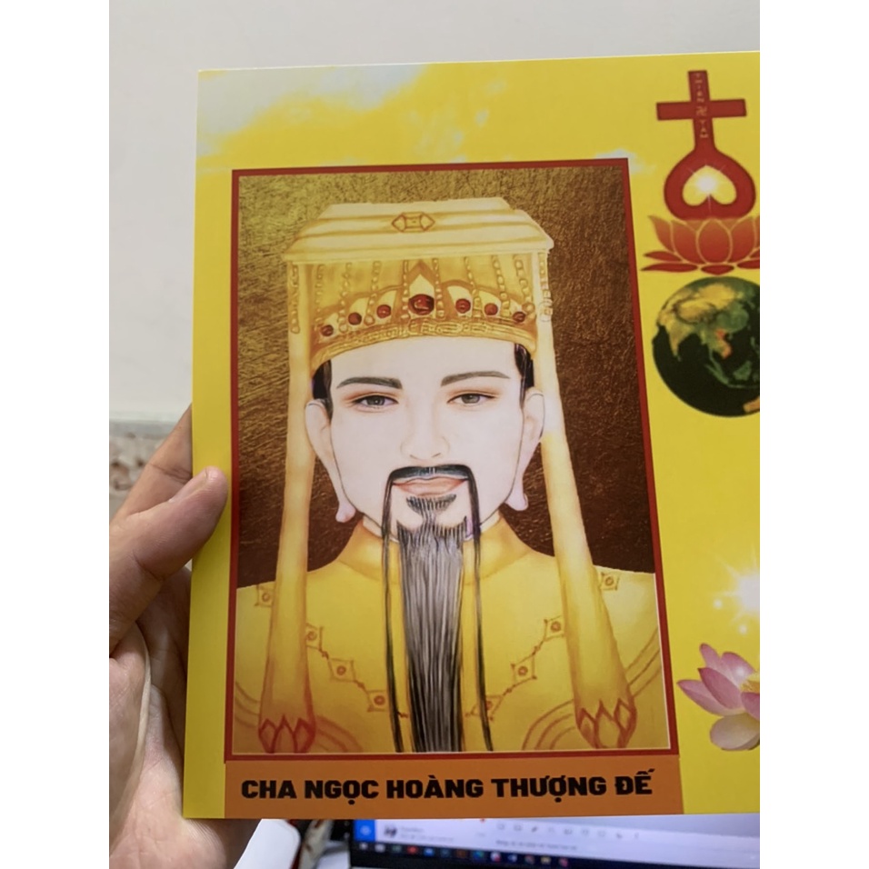 Tranh Cha Ngọc Hoàng Thượng Đế - Mẹ Diêu Trì Địa Mẫu - Kích Thước A3