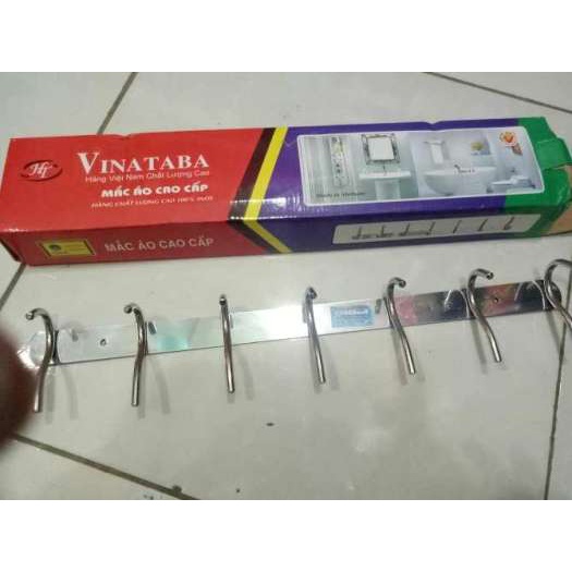 Móc Treo Quần Áo Inox Đóng Tường, Loại 7 Móc  KT: 50x 3 cm (Ảnh thật)