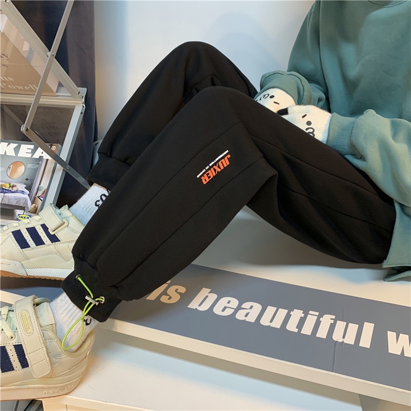 Quần dài thể thao dáng rộng phong cách Hồng Kông thời trang thu đông 2023 dành cho nam