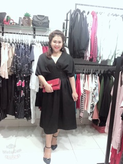 Bigsize Đầm xếp li eo D422