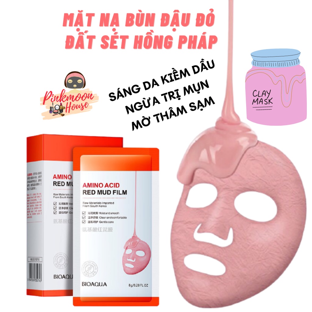 Mặt Nạ Đất Sét Hồng Pháp Chiết Xuất Đậu Đỏ Sáng Da