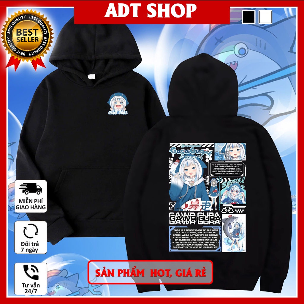 Áo Hoodie Hololive: Gawr Gura Nam / Nữ by ADT Shop