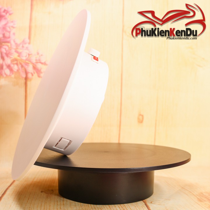 Bàn xoay, đế xoay 360, Size 20CM,25CM,30CM, tải 15KG, nút tốc độ, xoay mô hình, kính mát, dùng pin hoặc điện - COMXIM