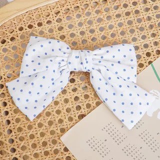 B22 - Kẹp Tóc Nơ Tiểu Thư Chấm Bi