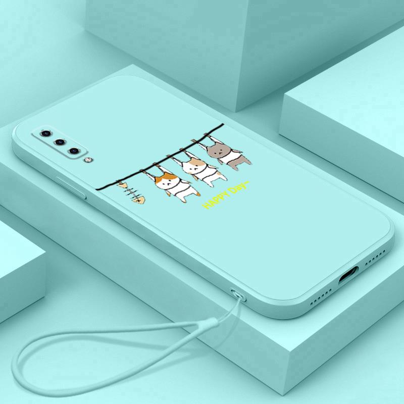 Ốp lưng SAMSUNG A7 2018 SAMSUNG A50 SAMSUNG A70 SAMSUNG A50S A30S Ốp Điện Thoại Silicone Mềm In Hình Mèo LSMM01 Cho SAMSUNG A7 2018 SAMSUNG A50 SAMSUNG A70 SAMSUNG A50S A30S viền vuông cute