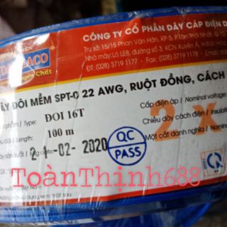 Dây điện đôi mềm 2x16 Daphaco -cuộn 100m
