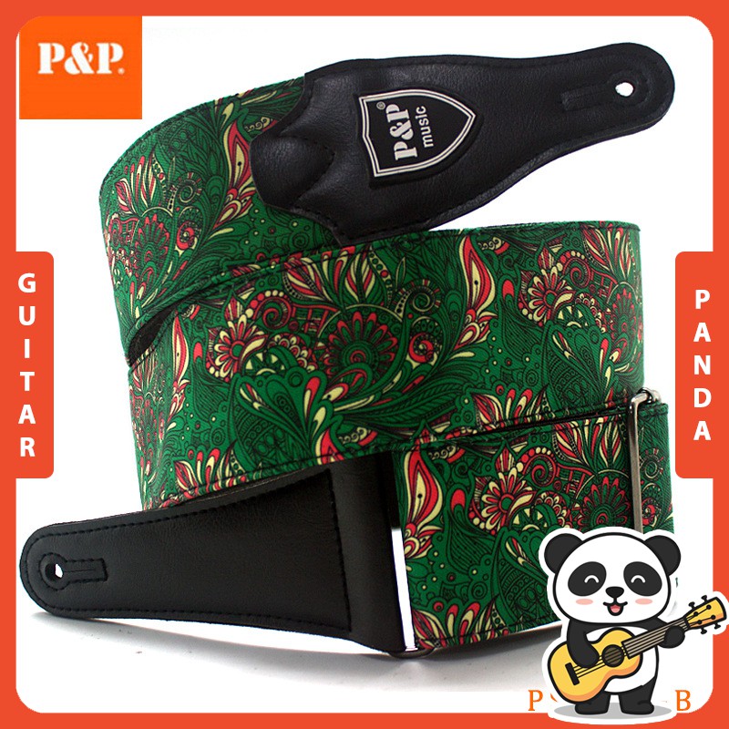 Dây Đeo Đàn Guitar P&amp;P Vải Cao Cấp 10 Mẫu Cá Tính Guitar Panda