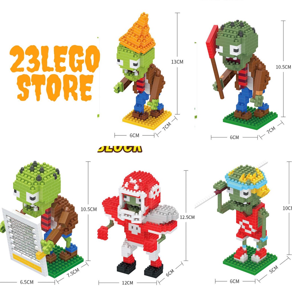 Bộ đồ chơi xếp hình lego nhân vật Plant vs Zombie dễ thương (Hàng Có sẵn và Order), Bộ đồ chơi lắp ráp trò chơi PvZ