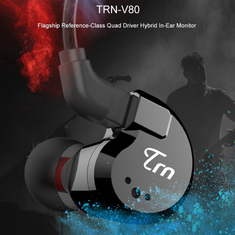 TRN V80 2DD+2BA Hybrid HIFI In Ear Earphone Sports Headphone DJ Monitor Eadbud
