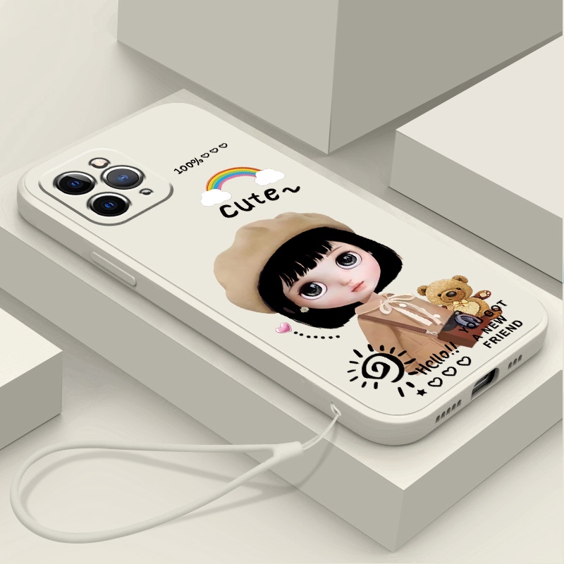 Ốp điện thoại QIANZI TPU mềm họa tiết cô gái hoạt hình thích hợp cho Iphone 13 Iphone 13 Pro 13 Pro Max 13 Mini 12 Mini