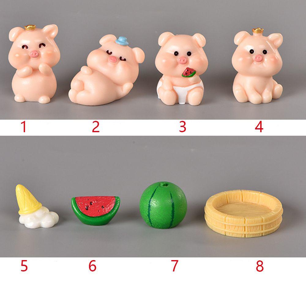 Mô Hình Chú Heo Ăn Dưa Hấu Để Bàn Trang Trí DIY