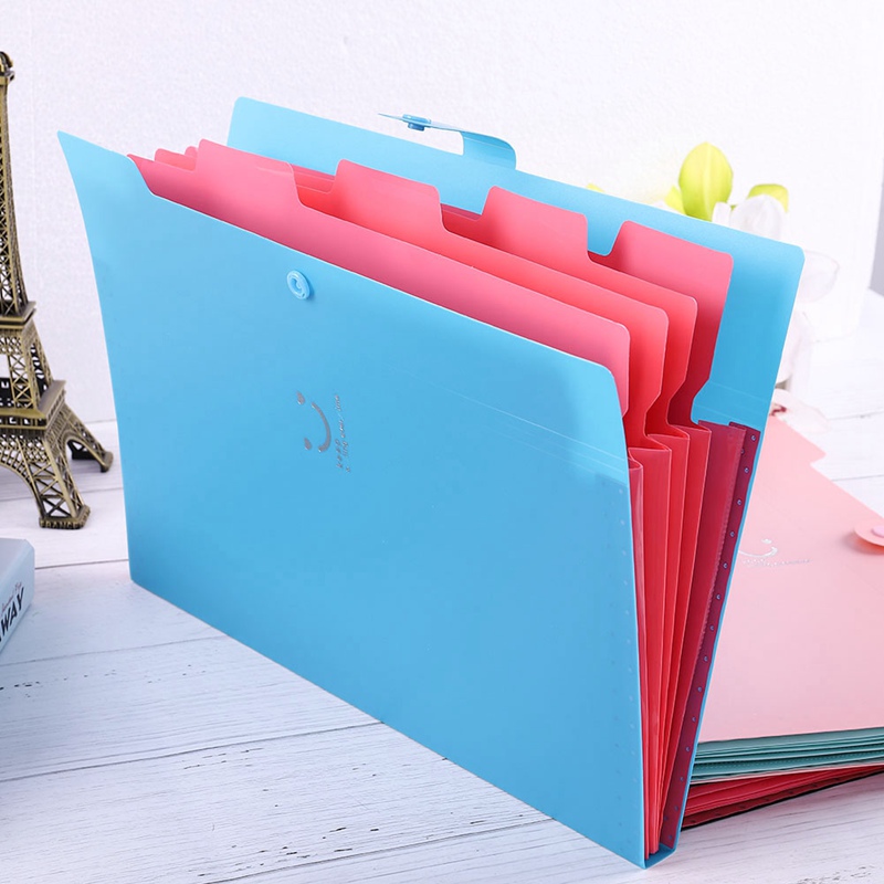 Tmdbyx Set 5 túi nhựa đựng tài liệu khổ A4 có 5 ngăn tiện dụng
