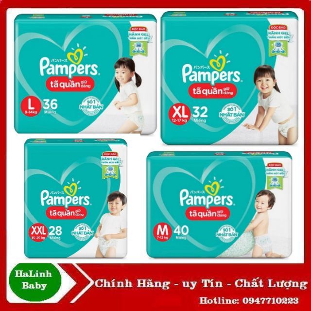 Bỉm Quần Pamper Giữ Giáng M40, L36, XL32, XXL28