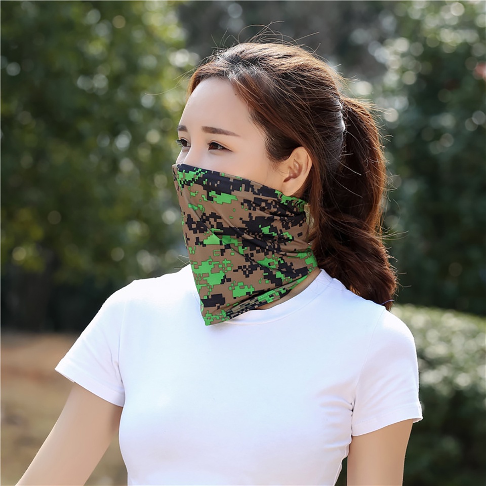 Khẩu Trang Bandana Bằng Lụa Lạnh Thoáng Khí Chống Nắng Chống Gió Mùa Hè Cho Nam Nữ Hoạt Động Thể Thao Ngoài Trời