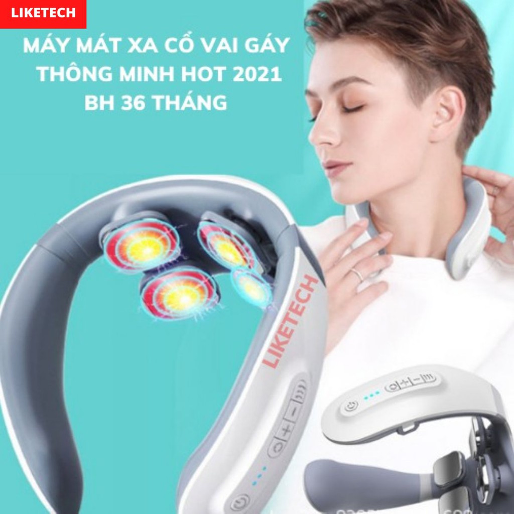 Máy mát xa cổ 4 đầu, trị liệu đa chức năng, vật lý trị liệu cổ, vai và cổ, bảo vệ cổ bảo hành 36 tháng chính hãng