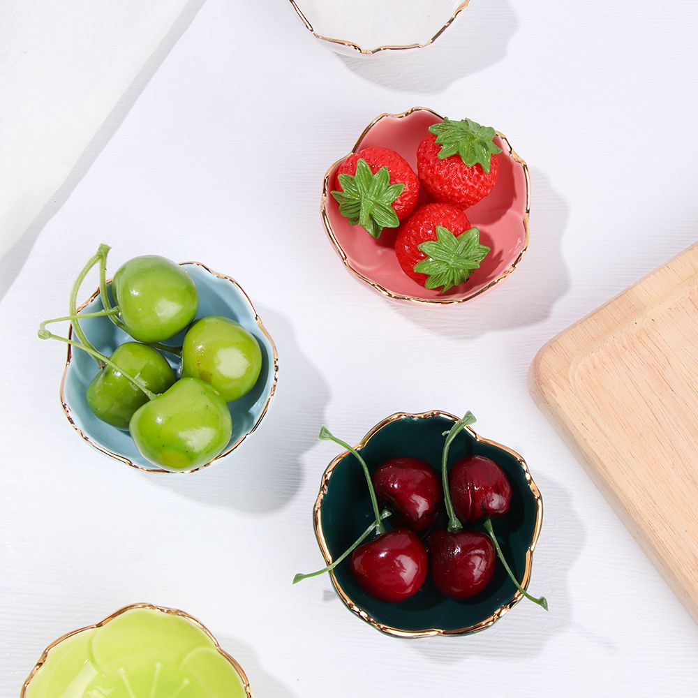 Chén đựng nước chấm/ gia vị mini bằng sứ hình hoa anh đào phong cách Nhật Bản độc đáo