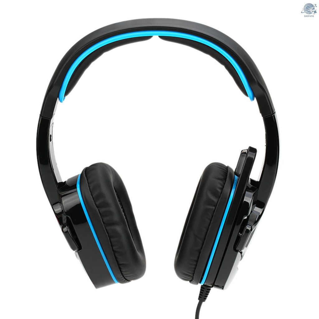 BF SADES SA-708GT 3.5mm Gaming Headphone w/ Mic Noise Cancellation Music Stereo Headset Black-blue Upgraded Version of SA-708 for PS4 Tablet PC Mobile Phones