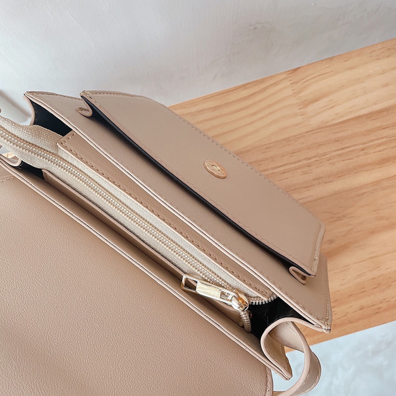 Túi Đeo Chéo Hình Vuông Nhỏ Nhiều Lớp Phong Cách Hàn Quốc Cổ Điển Thời Trang Cho Nữ