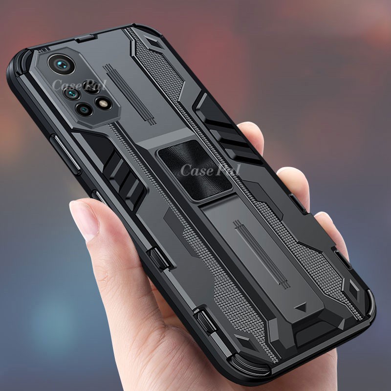 Ốp Điện Thoại Dạng Giáp Chống Sốc Chống Rơi Có Vòng Đỡ Nam Châm Vô Hình Cho Xiaomi Mi 10T/10T Pro 5G