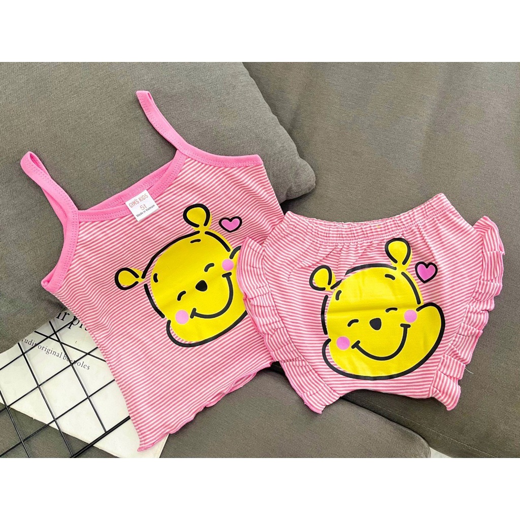 Bộ hai dây chíp Borip bé gái siêu yêu cho bé gái từ 6 đến 18kg - đồ bộ trẻ em Pikakid's