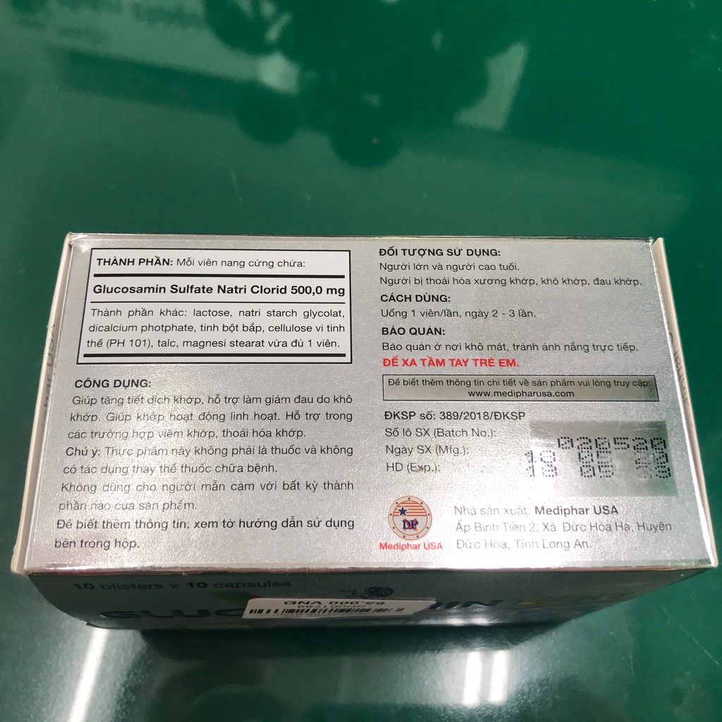 GLUCOSAMIN 500 - Hỗ trợ hình thành các mô sụn và tăng tiết dịch khớp