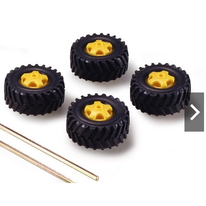Mô hình Bộ bánh xe lắp ráp kĩ thuật robot TRUCK TIRE SET (36mm DIA.) 70101 TAMIYA