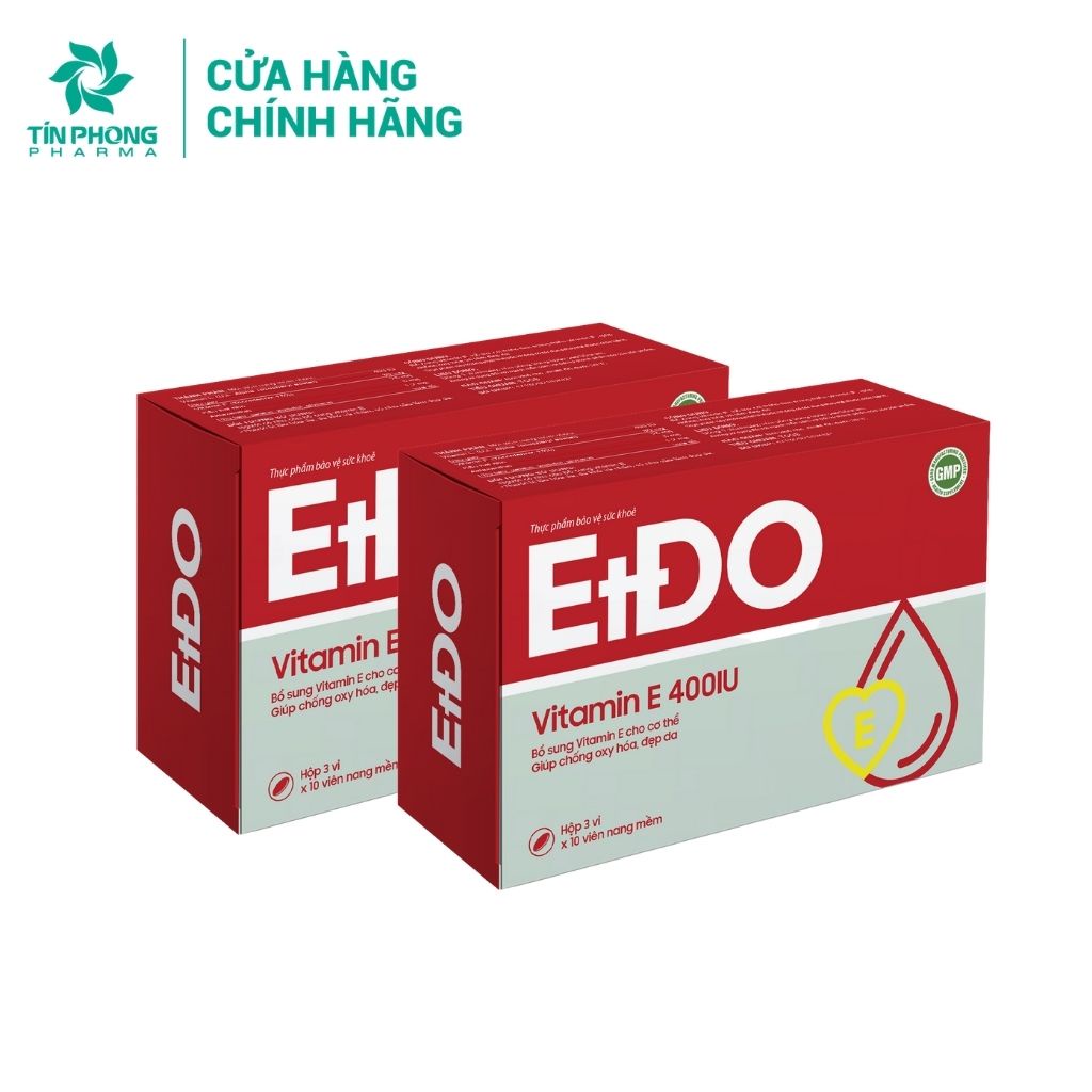 Viên Uống Bổ Sung Vitamin E EtĐo Chiết Xuất Thiên Nhiên Giúp Làm Chậm Lão Hóa Da Căng Mịn Giảm Nhăn Hộp 30 Viên TTP034