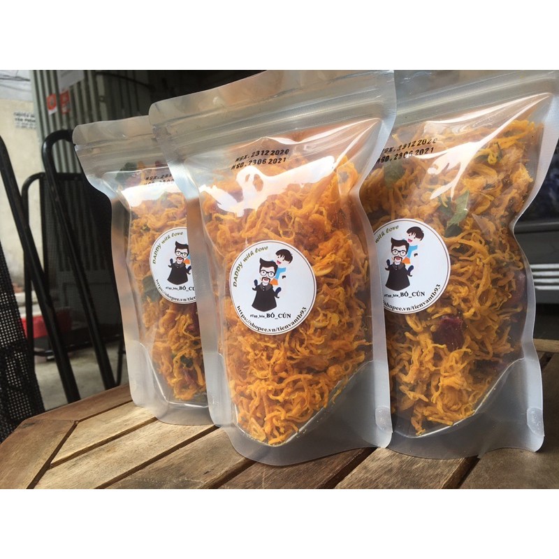 Khô Gà lá chanh, bơ tỏi siêu ngpn đồ ăn vặt Sài Gòn ( túi zip 200gr) | BigBuy360 - bigbuy360.vn