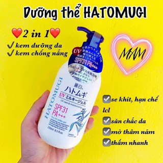 [NỘI ĐỊA NHẬT] SỮA DƯỠNG THỂ CHỐNG NẮNG HATOMUGI SPF31 PA+++ CHÍNH HÃNG