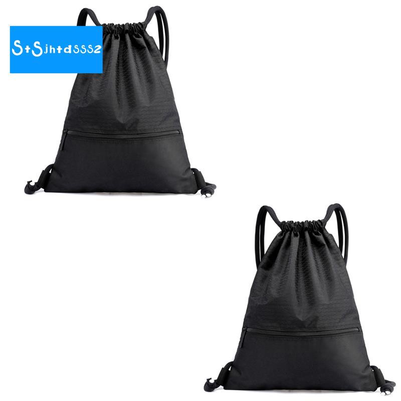 Ba Lô Dây Rút Màu Đen Siêu Nhẹ Dùng Để Đựng Bóng Rổ / Đá Bóng Dành Cho Nam Và Nữ