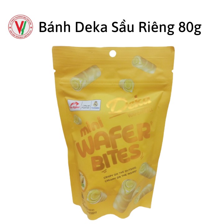 Bánh quế Deka Sầu Riêng 80g - GIÒN TAN Kết Hợp Vị NGUYÊN CHẤT Của Sầu Riêng