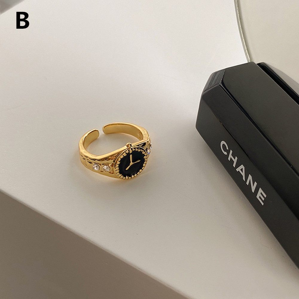 Nhẫn Hở Hình Đồng Hồ Đeo Tay Phong Cách Cổ Điển Thời Trang unisex