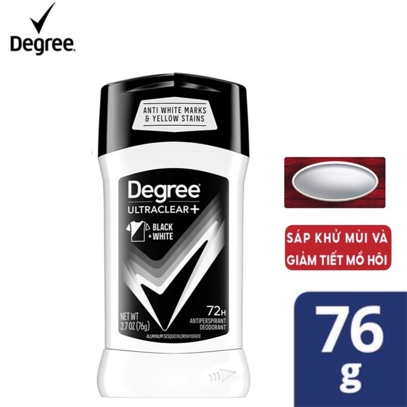 Lăn khử mùi Degree men motionsense Ultraclear black + white 76g