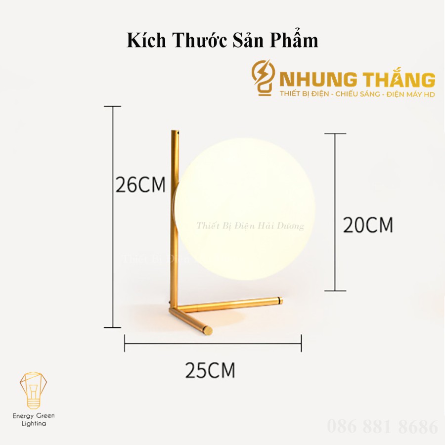 Đèn Để Bàn Trang Trí Hình Mặt Trăng 8010-1 - Kiểu Dáng Sang Trọng - Đã Bao Gồm Bóng Led - Bảo hành 12 Tháng