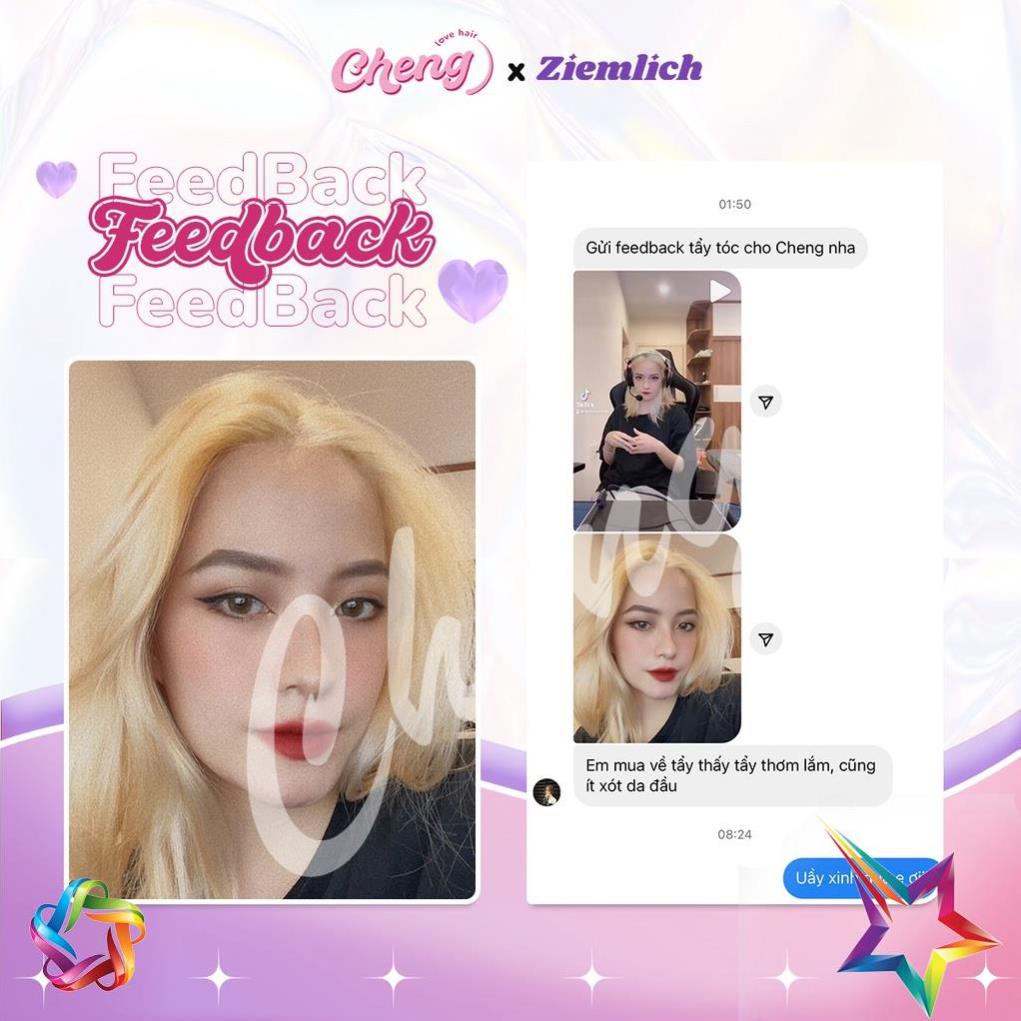 Thuốc Tẩy Tóc ZIEMLICH Bleaching Powder Collagen & Keratin Tẩy Cực Êm, Lên Cực Chuẩn | Chenglovehair, Chenglovehairs
