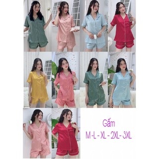 Bộ ngủ lụa gấm quần đùi bigsize 45-75kg