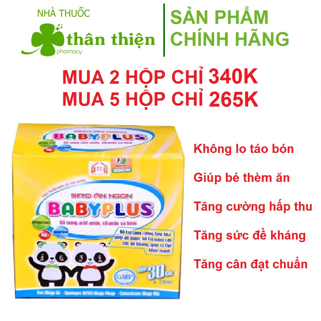 BabyPlus - Siro ăn ngon Hỗ trợ tăng cường tiêu hóa, giúp trẻ ăn ngon, tăng cân đạt chuẩn (30 gói)