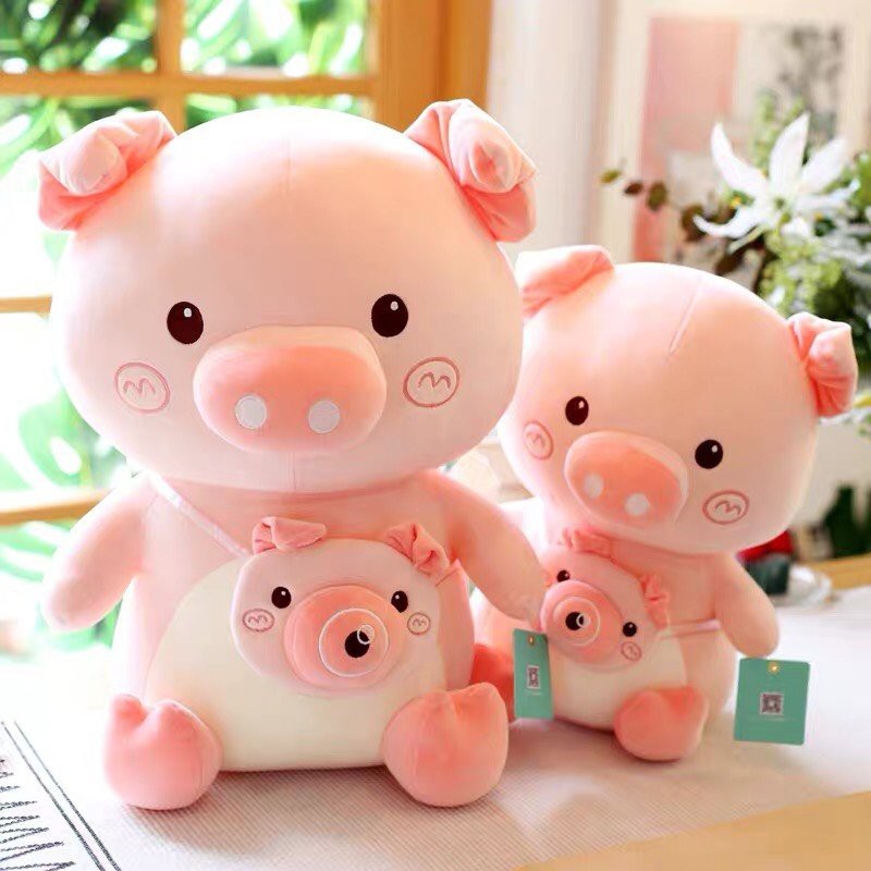 Gấu Bông Heo Đeo Máy Ảnh, Lợn Cute Hàng Nhập Khẩu Quảng Châu Vải Miniso Siêu Mềm Mịn  Cao Cấp VIP