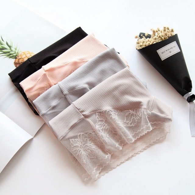 Quần Đùi Ren Thun Lạnh Mặc Trong Váy Gen Bụng 207