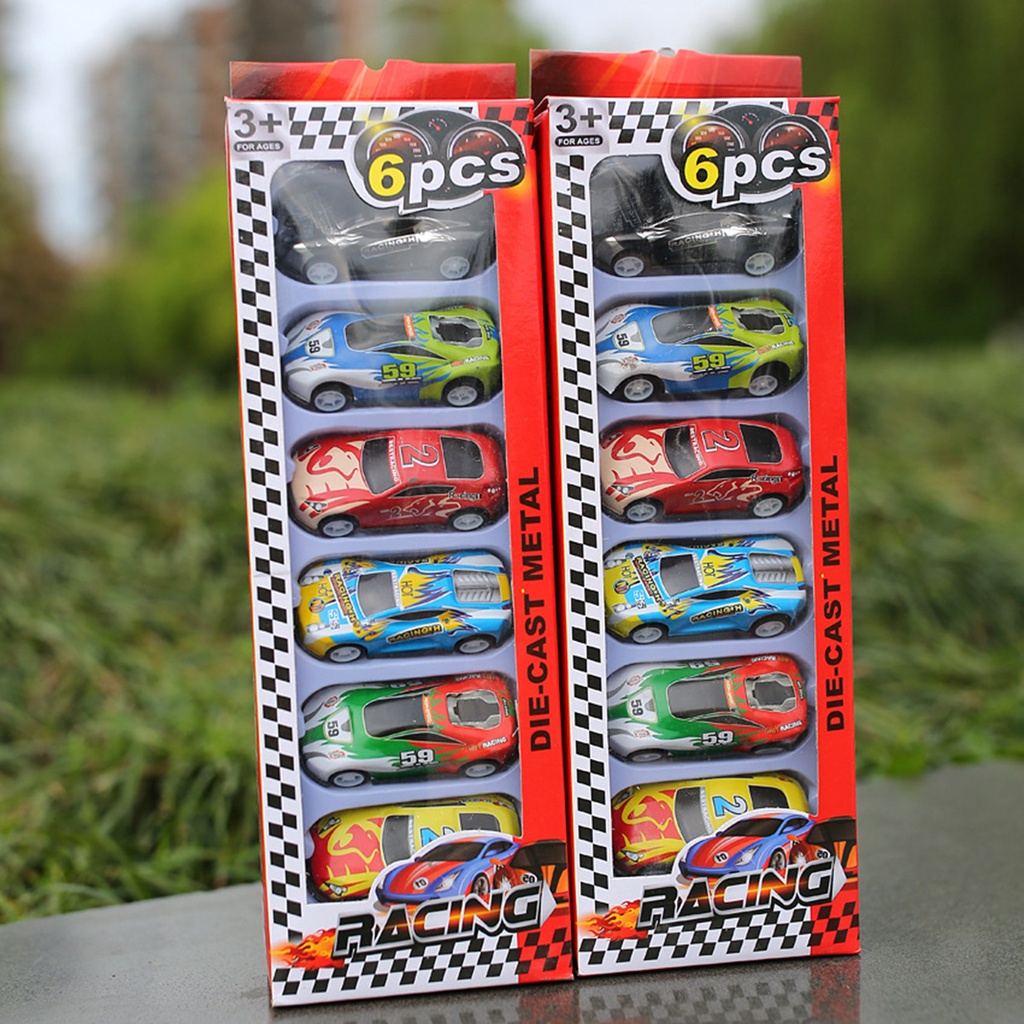 6 Mô hình xe hơi đồ chơi bằng hợp kim sắt cho bé