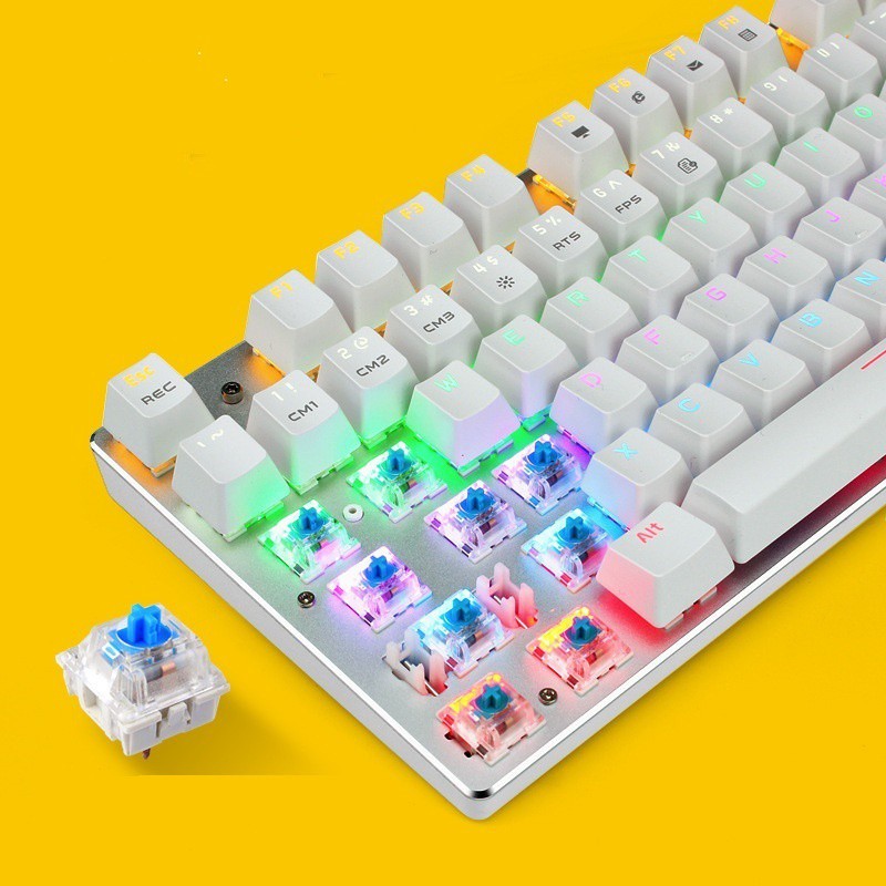 Bàn Phím Cơ Metoo zÊrÔ TKL Led Rainbow và Không Led 87 Phím