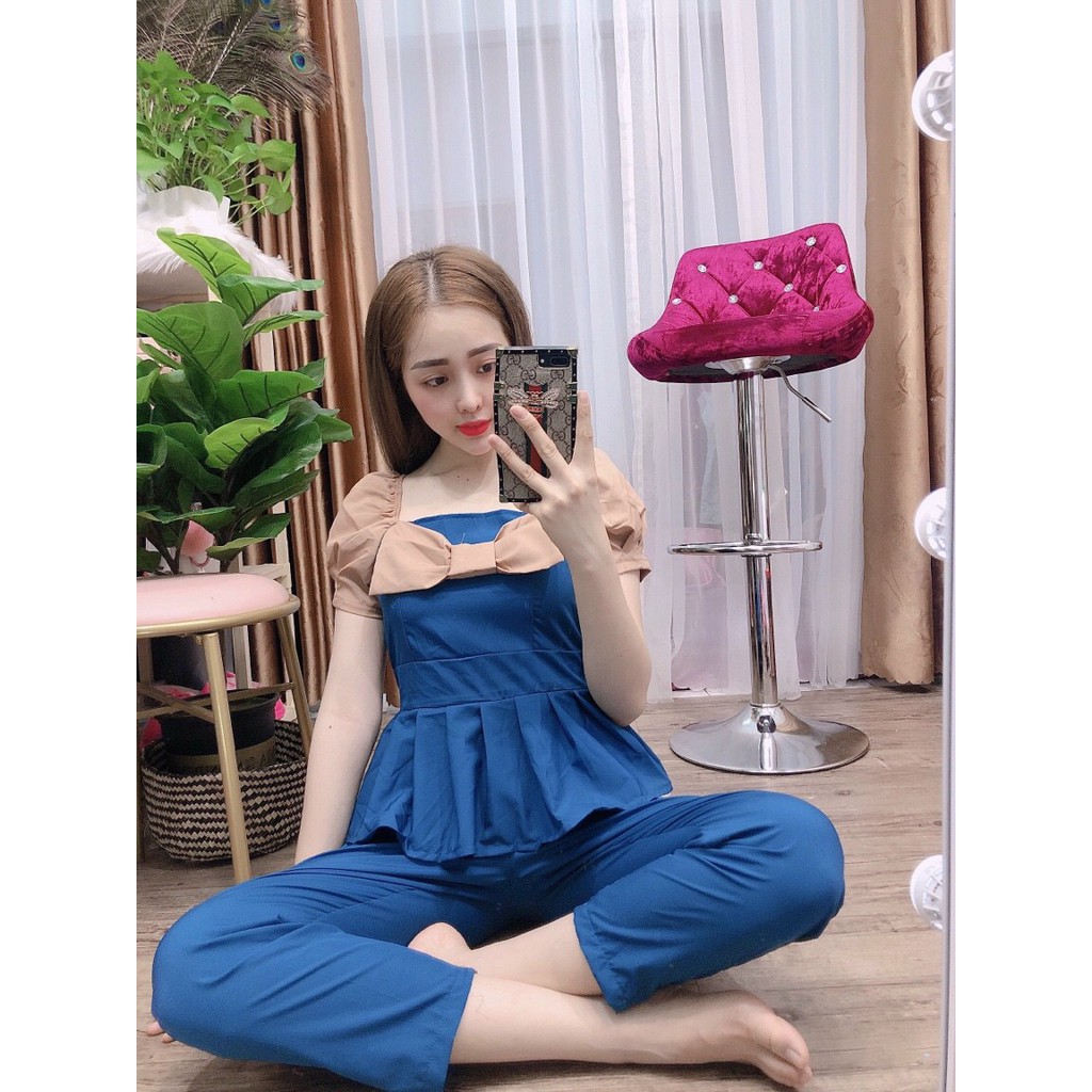 set đò bộ lụa cộc tay quần dài fom dươi 55 kg siêu đẹp