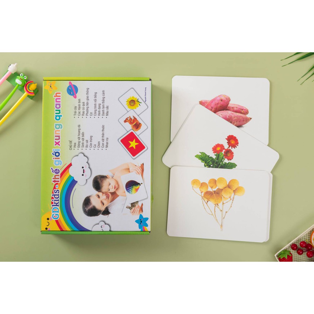 COMBO 3 BỘ THẺ HỌC THÔNG MINH CHUYÊN SÂU TOÁN+ TIẾNG VIỆT+ THẾ GIỚI XUNG QUANH CHUẨN GLENN DOMAN- FLASH CARD GDKIDS